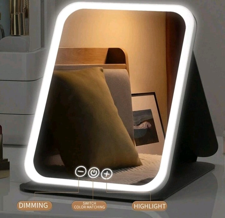 Espejo de maquillaje iluminado por LED