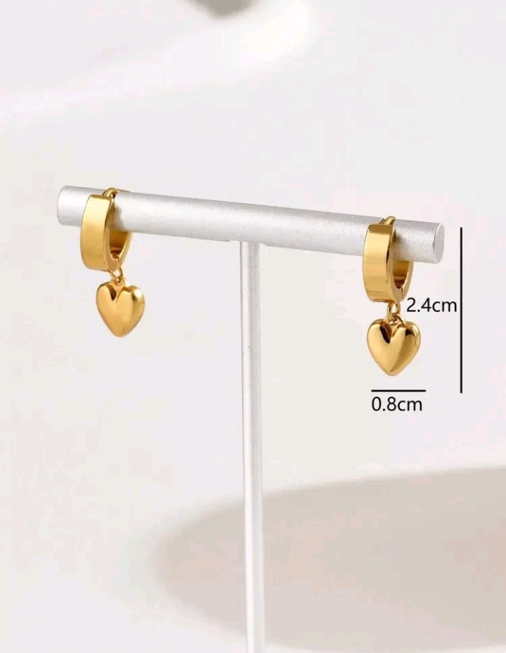 Pendientes con forma de corazón