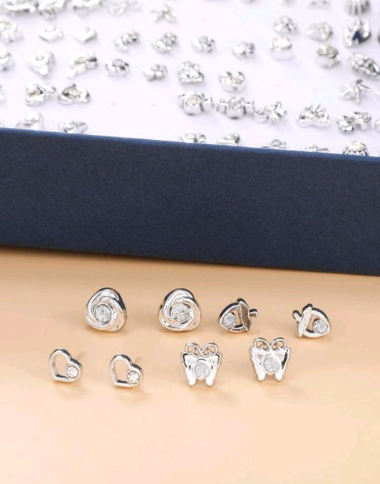 Pendientes de botón de plata