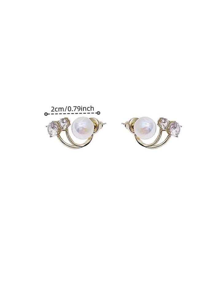 Pendientes Ear Cuff de perlas y diamantes