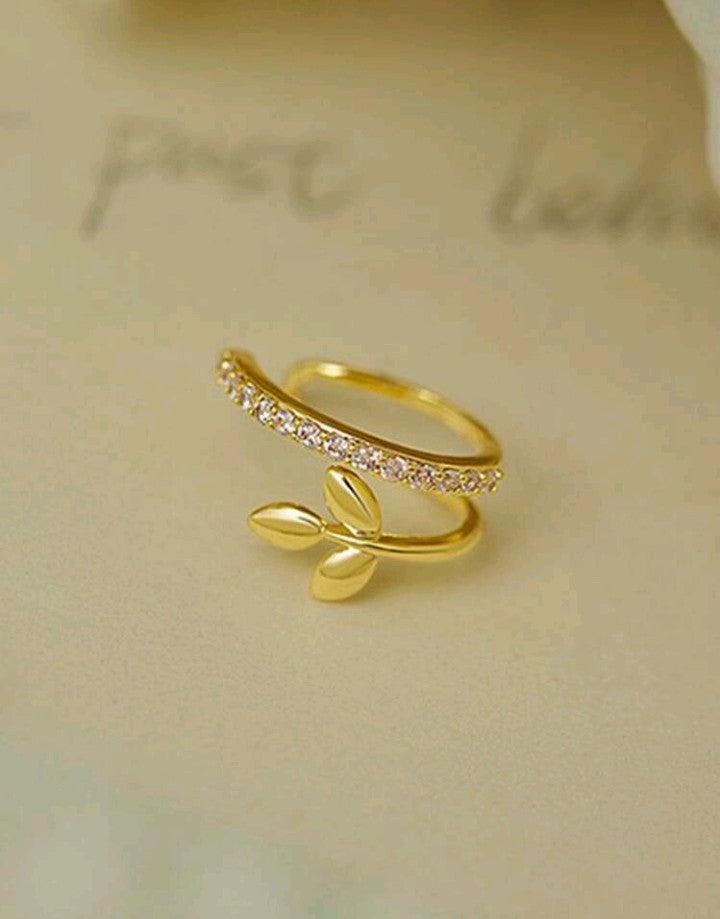 Cuff de Oreja "Hoja Brillante"
