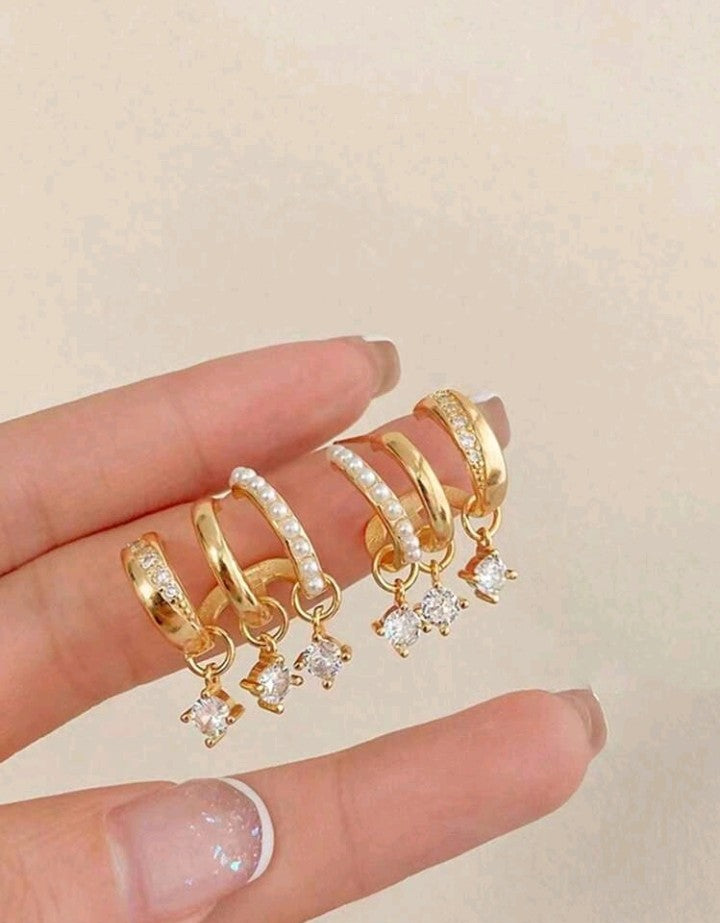 Pendientes Ear Cuff con Dijes Colgantes