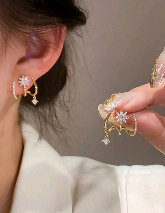 Pendientes Ear Cuff "Flor de Cristal"