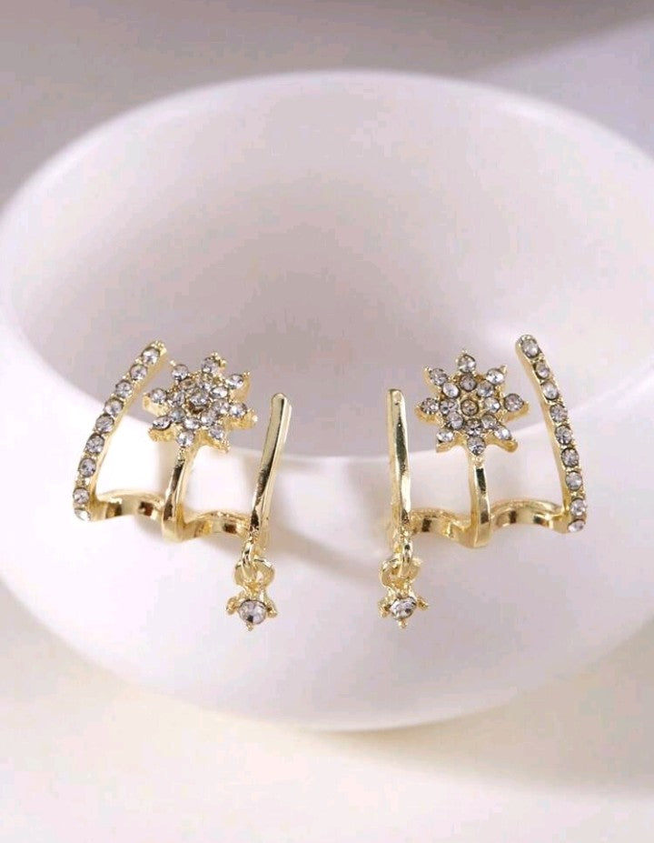 Pendientes Ear Cuff "Flor de Cristal"