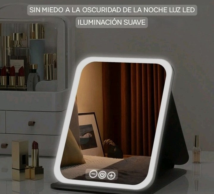 Espejo de maquillaje iluminado por LED