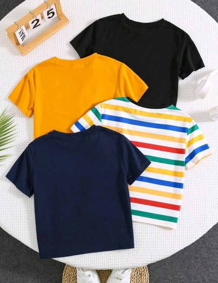 SHEIN Camisetas de manga corta de cuello redondo