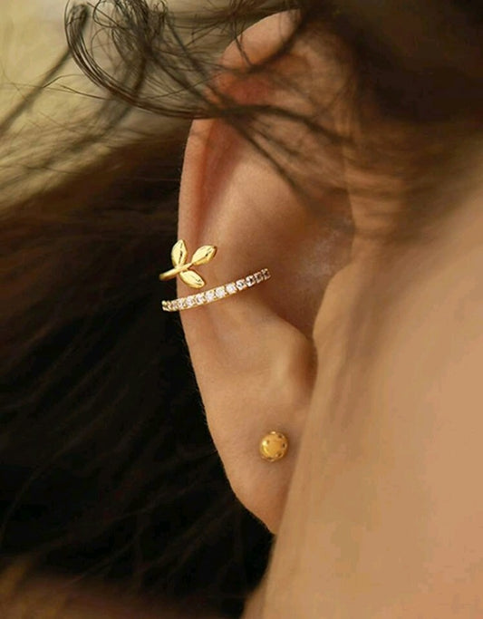 Cuff de Oreja "Hoja Brillante"