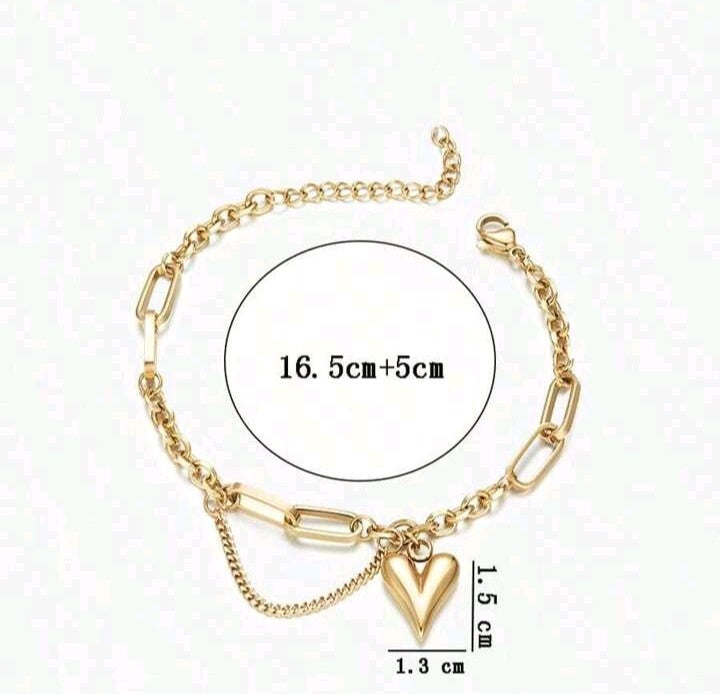 Pulsera con colgante con forma de corazón