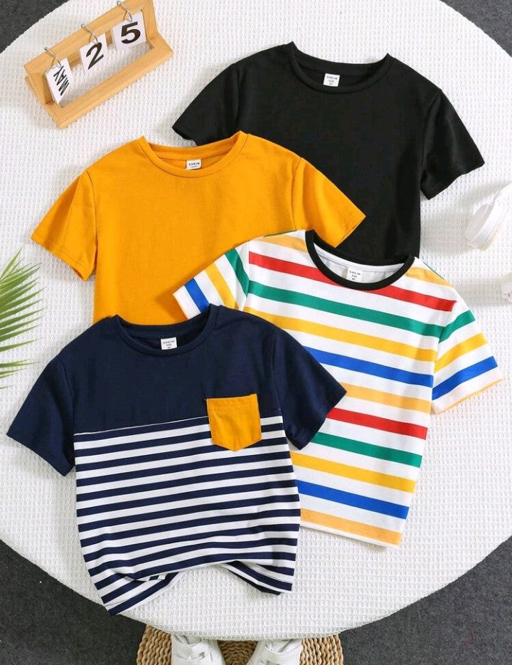 SHEIN Camisetas de manga corta de cuello redondo