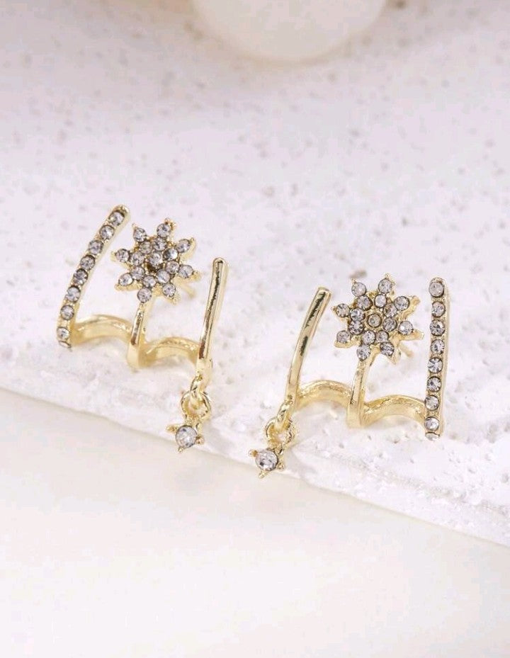 Pendientes Ear Cuff "Flor de Cristal"