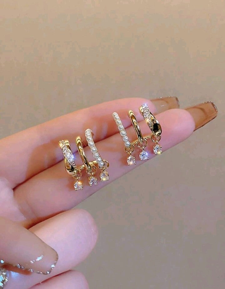 Pendientes Ear Cuff con Dijes Colgantes
