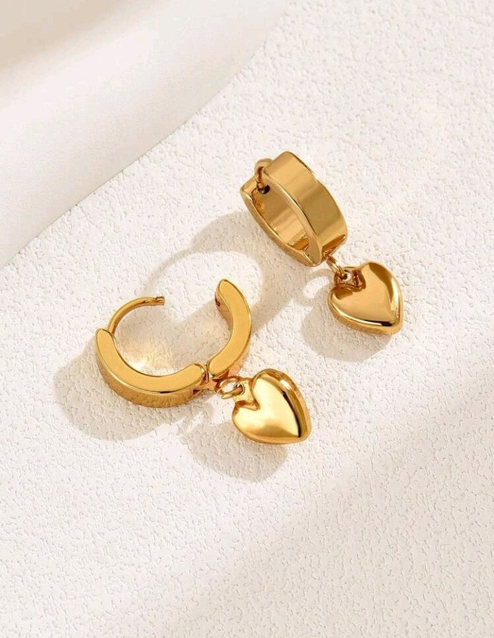 Pendientes con forma de corazón